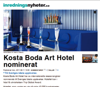 Kosta Boda Art Hotel Sverige bästa upplevelse Inredningsnyheter.se 2011-09-02